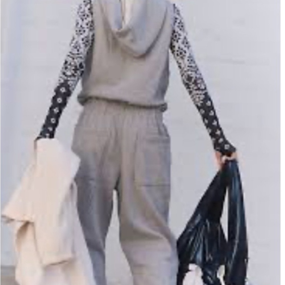 FP Movement by Free People Set Go Heather Gray Hooded Jumpsuit XS